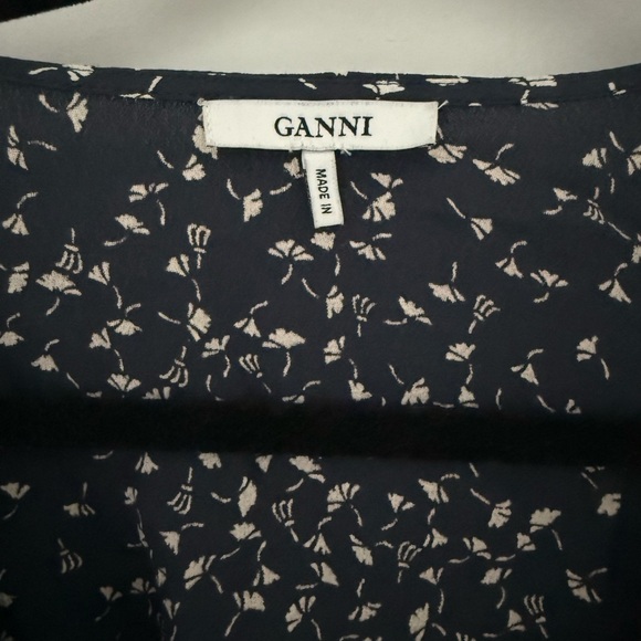 Ganni Bara Crepe Wrap Blouse - Picture 3 of 4